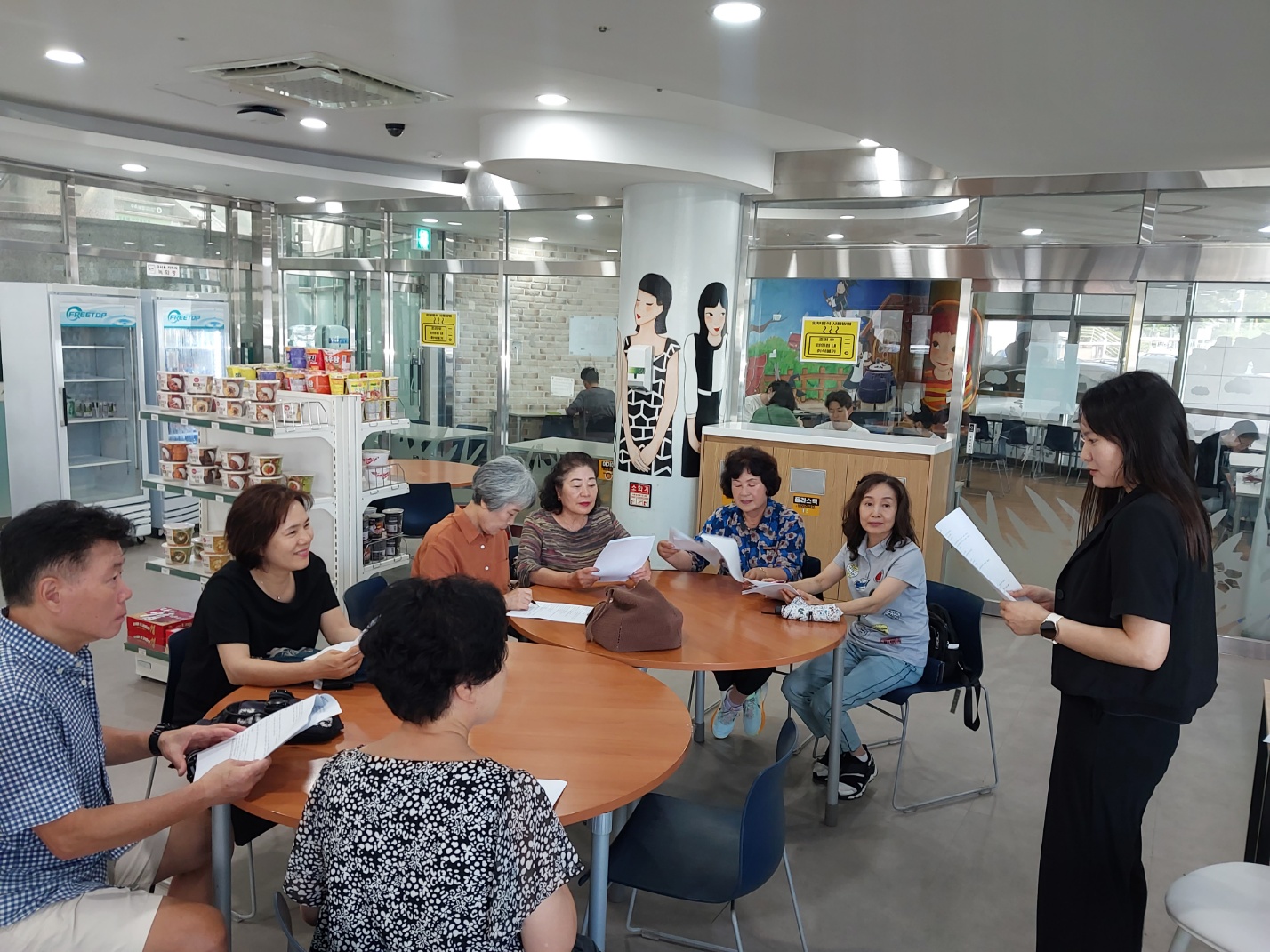 8월 우리동네편의점(양산시립중앙도서관점) 신규참여자 교육 및 편의점 운영
